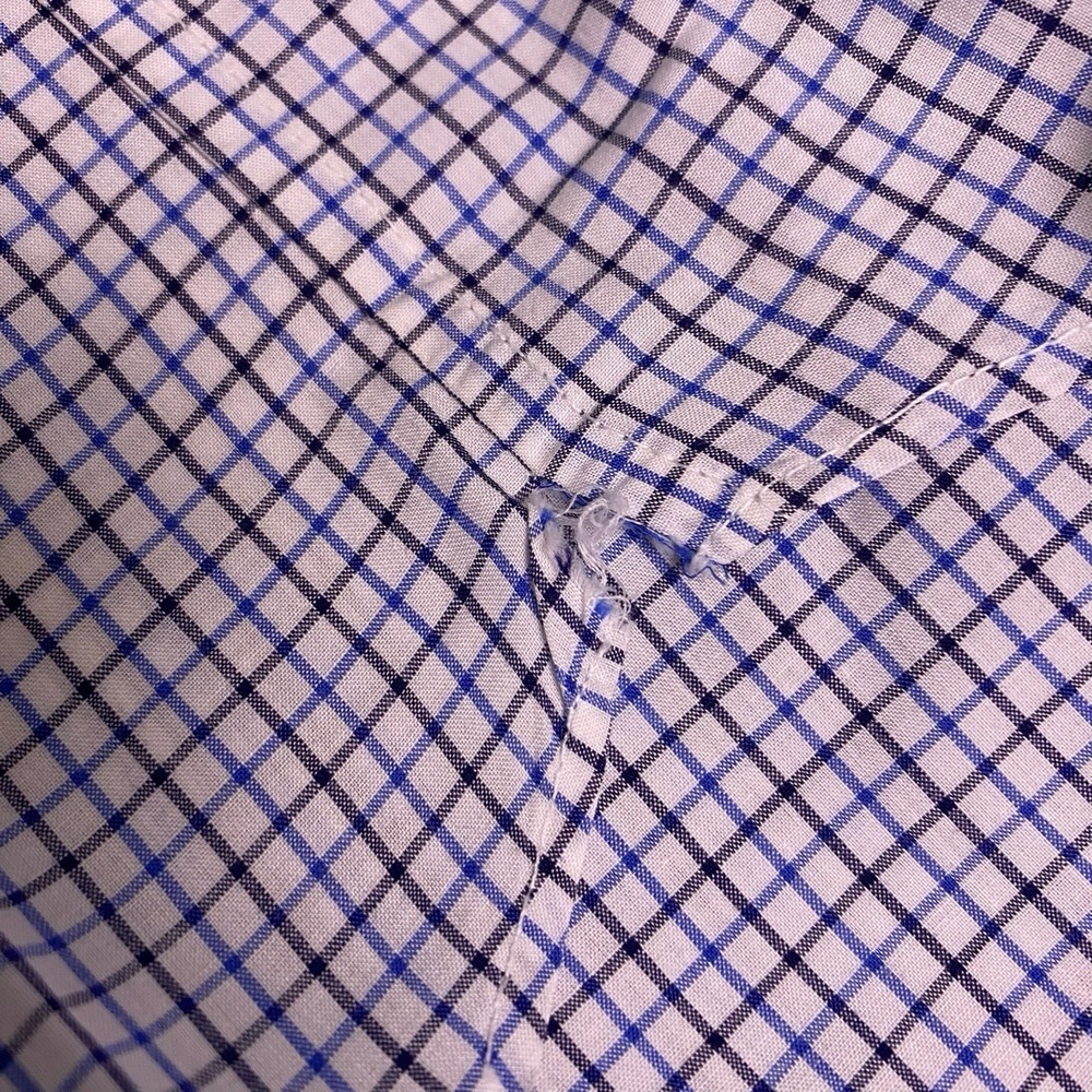 70s Brooks Brothers Shirt 14.5 Mens S/S 6 Button Down Blue Graph Check VGUC - Picture 9 of 9